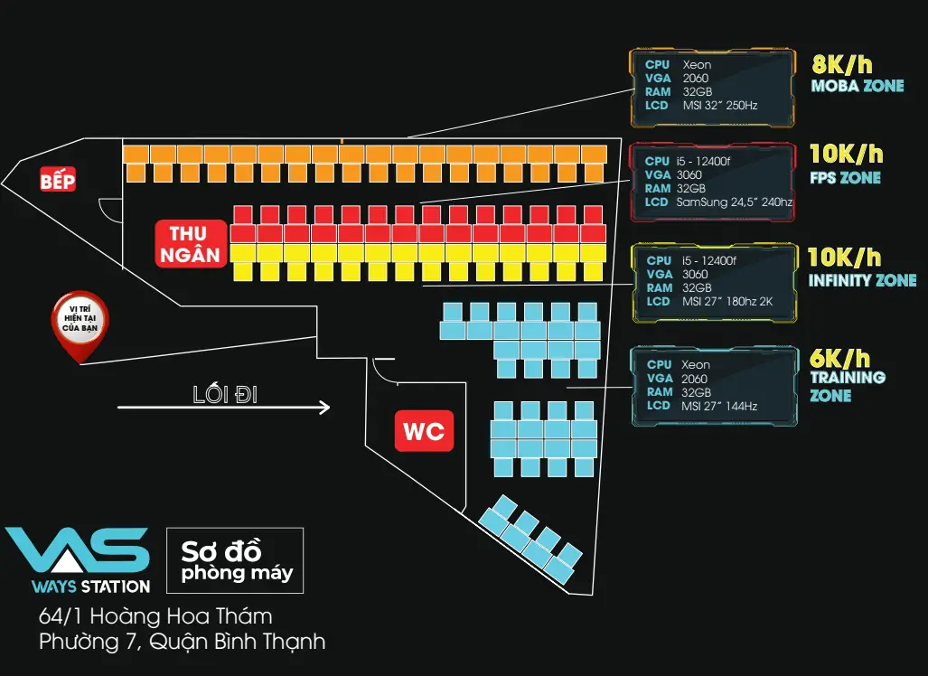 Изображение клуба WAYS STATION HOÀNG HOA THÁM GAMING & GYM № 6